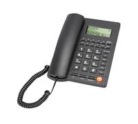 VBESTLIFE Téléphone Filaire avec Identification de L'appelant, Téléphone à Gros Boutons pour Personnes âgées Malvoyantes, Sonnerie Réglable, Réveil, pour la Maison (Black)