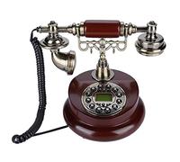VBESTLIFE Téléphone Filaire Classique, Téléphone Fixe de Rétro Vintage avec Ligne Support FSK/DTMF avec Fonction de Recomposition de Noël pour la Maison