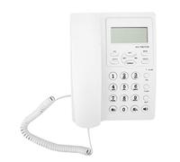 VBESTLIFE Téléphone Filaire de Son Clair de Suppression du Bruit, Téléphone Fixe à Composition avec Écran LCD et avec Haut-Parleur pour la Maison ou Le Bureau(Blanc)