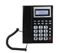 VBESTLIFE Téléphone Filaire Fixe, Téléphone de Table avec Affichage de Numéro d'Appelant Fonction d'Enregistrement Vocal pour Maison, Bureau, Hôtel, Restaurant(Noir)