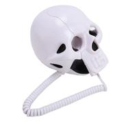 VBESTLIFE Téléphone Fixe en Forme de Crâne, Téléphone de Bureau à Son cordé pour la Maison Décorations d'halloween Intérieure (White)
