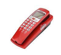 VBESTLIFE Téléphone Fixe Filaire, Téléphone Mural avec Haut-Parleur et Affichage ID de l'Appelant Téléphone d'Extension pour Maison, Bureau, Hôtel etc.(Rouge)