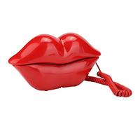 VBESTLIFE Téléphone fixe multifonctionnel avec lèvre mignonne, appels clairs pour la maison (rouge)