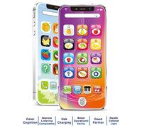 VBESTLIFE Téléphone Portable Jouet Musical éducatif avec Lumières LED éblouissantes pour Les Tout-Petits, 8 Modes pour L'apprentissage Précoce/Machine à Histoires Préscolaire (Blue)