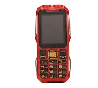 VBESTLIFE Téléphone Portable Robuste débloqué pour Personnes âgées, 2G, Gros Boutons, Double SIM, Batterie 16 800 MAh, Lampe de Poche, MP3, Alarme, Appareil Photo (Rouge)