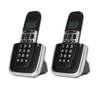 VBESTLIFE Téléphone sans Fil DECT 6.0 pour la Maison, 2 Combinés, Haut-Parleur Mains Libres Duplex Intégral, Conférence à 3, Blocage D'appels (Norme européenne)