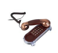 VBESTLIFE Téléphones Fixes en Métal, Téléphones Filaire Rétro Antidérapant Téléphone Mural Décoratif Luxueux pour Bureau, Maison, Château, Hôtel, etc.(Cuivre Rouge)