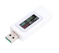 VBESTLIFE Testeur de Compteur de Puissance USB, Multimètre de Tension 0-195 W 0-6,5 A, Voltmètre, Ampèremètre, Testeur de Chargeur KWS V30 (WHITE)