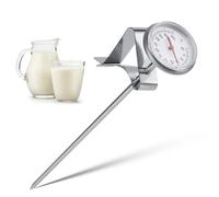 VBESTLIFE Thermomètre à Lait en Acier Inoxydable -10~110 ℃, Accessoires de Cuisine Universel avec kit de Nettoyage pour Le lissage du café