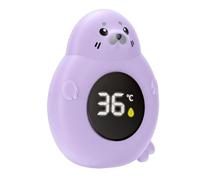 VBESTLIFE Thermomètre de Bain, Joint de Dessin animé LED Thermomètre Numérique de Température de L'eau Jouet avec Lumière D'alarme pour Enfants Adultes, Piscine Baignoire Piscine (PURPLE)