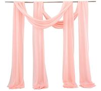 VBESTLIFE Tissu de Drapage D' de Mariage de qualité Supérieure, Décor Romantique Gracieux pour Cérémonie de Mariage Intérieure et Extérieure, Draperie en Tissu Mousseline de Soie 2 Pièces, Rose