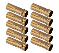 VBESTLIFE Tube Métallique en Fer galvanisé E14, 10 Pièces, pour Manchon de Support de Lampe à Bougie, 25x80mm, Idéal pour L'éclairage des Projets de Bricolage (Or Bronze)