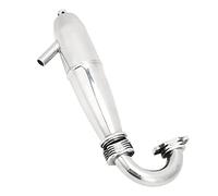 VBESTLIFE Tuyau d'échappement pour Voiture à Huile 1/8 RC, Pièce de Mise à Niveau Anti-déformation en Alliage d'aluminium avec Support de Serrage, Accessoires de Véhicule à Distance pour HSP,
