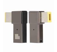 VBESTLIFE USB C vers Slim Tip 100W Femelle Type C vers Angle Droit DC Convertisseur de Prise Carrée PD Connecteur de Chargeur d'alimentation pour ThinkPad X1, X1 Yoga, T431s T440 T440p T440s
