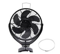 VBESTLIFE Ventilateur de Poêle à Bois, Ventilateur de Cheminée alimenté par la Chaleur avec Couvercle de Protection, Support Mural Autoportant en Alliage D'aluminium, Angle de Réglage