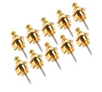 VBESTLIFE Verrouillage de Sangle de Basse en Métal, Sangles Antidérapantes, Facile à Installer, Assemblage Rapide pour les Joueurs de Guitare Basse électrique Acoustique 10 Pièces/sac (GOLD)