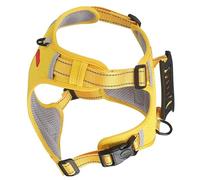 VBESTLIFE Veste de Marche Réglable pour Chat, Harnais D'entraînement de Traction pour Chien, Réfléchissant, Antidéflagrant, Double Anneau en D, Jaune (M)