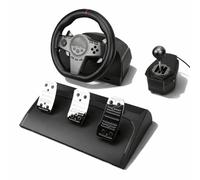 VBESTLIFE Volant de Course pour PC, Pivotant à 270°, avec Pédales à Induction Linéaire Hall et Palettes de Changement de Vitesse pour Ordinateur et Console de jeux.