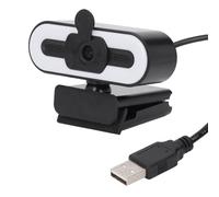 VBESTLIFE Webcam HD 1080p, Caméra Informatique USB Grand Angle 120 °, Intégrée par Micro et Lumière, Rotatif à 360 °, pour la Vidéoconférence Skype Zoom