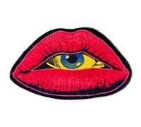 VBFGRT Tapis en peluche intéressant à lèvres rouges en forme d'œil de diable - Jolie chambre à coucher - Confortable - Décoration de la maison - Tapis de porte de dessin animé - Tapis de bain