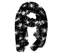 VBFOFBV Écharpes pour femmes imprimé léger motif floral écharpe châle écharpes de mode châles de protection solaire,Araignée Blanc Noir Motif Halloween Dessin Animé