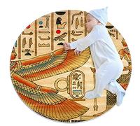 VBFOFBV Tapis Ronds Doux pour Enfants bébé Filles Chambre d'adolescent Cercle Tapis de pépinière pour Chambre Salon décor à la Maison,Egypte Ancienne Ethnique Tribal Vintage Art