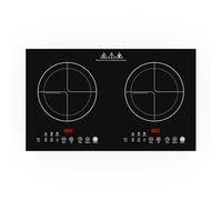 VBGK plaque cuisson induction 2 feux, 220V 3600W plaque cuisson induction 2 feux avec panneau brossé, plaque à induction avec 9 niveaux de puissance, sécurité enfant et minuterie 4 heures,