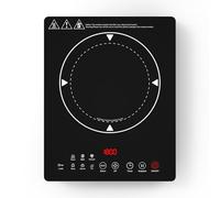 VBGK plaque induction 1 feu, plaque chauffante 6 modes de cuisson, plaque cuisson electrique portable avec commande tactile LCD, 9 niveaux et minuterie 4 heures, 1800W 220V plaque induction 1 feu