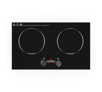 VBGK Plaque Induction 2 Feux, Plaque de Cuisson Electrique 220V, Induccion Portatil avec Commandes Rotatives, Capteur LED tactile, Tables de Cuisson, Verrouillage Enfant, Minuterie, Plaque à Induction