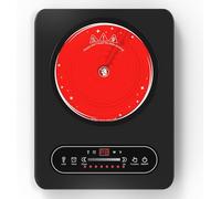 VBGK Plaque Vitrocéramique 1 Feu, 2000W Tables de Cuisson Portable avec Minuterie, 8 niveaux de Puissance, 220V-240V avec Prise, Plaque de Cuisson Induction, Compatible avec Tous Types de Casseroles