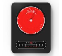 VBGK Plaque Vitrocéramique 1 Feu, 2000W Tables de Cuisson Portable avec Minuterie, 8 niveaux de Puissance, 220V-240V avec Prise, Plaque de Cuisson Induction, Compatible avec Tous Types de Casseroles