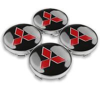 VBGPWAD 4 Pièces Capuchons Centraux Moyeu Voiture pour Mitsubishi Lancer 60mm, Résistance Aux Températures Elevées l'abrasion Ainsi qu'une Forte Chocs