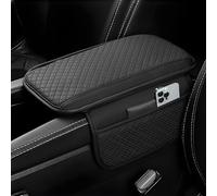 VBGURR Coussin d'accoudoir de voiture amélioré - Tapis d'accoudoir universel pour voiture - Cuir PU résistant à l'usure - Tapis de console centrale auto avec 2 sacs de rangement latéraux - Protection