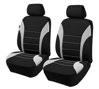 VBGURR Lot de 2 housses de siège avant de voiture de taille universelle, imperméables, compatibles avec les airbags, faciles à installer avec housses d'appui-tête (gris)