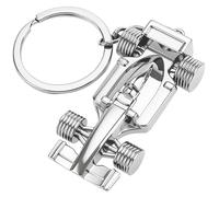 VBGURR Porte-clés modèle de course 3D en métal, miniature Formule 1, argent et durable, cadeau parfait pour les amateurs de voitures et les fans de course