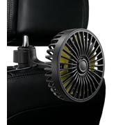 VBGURR Ventilateur USB pour siège arrière de voiture, 360°, 12 V, puissant et silencieux, mini ventilateur portable à 3 vitesses pour voiture, camionnette, SUV, RV, siège de bateau