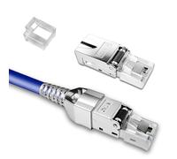 VBK Connecteur RJ45 CAT7, Transmission 10Gbps Réseau 5G, Anti-Interférences, Sans Compression, Norme T568B, Compatible Switch Routeur, Sans Outil Installation Rapide, 2pcs