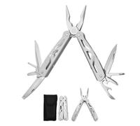VBK Outil Multifonction 12 en 1 Mini Pliant avec Ciseaux et Pince | Outil Multifonction Compact, Léger, avec Ciseaux Ondulés et Pince pour EDC Camping et Vélo