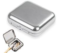VBKITW Cendrier Portable Carré Mini Cendriers avec Couvercle Cendrier de Voyage Portable en Acier Inoxydable pour Voyage Les Intérieurs Camping Pêche sur La Plag (Argent