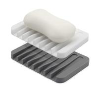 VBKITW Lot de 2 Porte Savon en Silicone avec écoulement Automatique, Boîte à Savon Bain Douche pour Salle de Bain,Cuisine ou Voyage