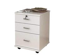 VBNCUUIOPO Armoire à tiroirs blanche à trois couches avec tiroir à roulettes avec serrure antivol Armoire de rangement de fichiers en métal entièrement assemblée (couleur : blanc, dimensions : 40 x 40