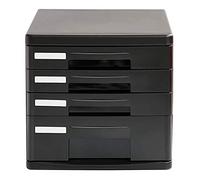 VBNCUUIOPO Armoire à tiroirs de classement à 4 tiroirs, tiroir de bureau, table de rangement (couleur : noir, dimensions : 26,3 x 25 x 34 cm)
