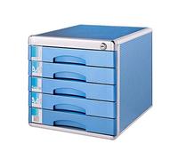 VBNCUUIOPO Armoires de bureau à domicile classeurs à 5 niveaux avec serrure Type de tiroir Boîte de rangement de bureau Boîte de rangement de fichiers simple Armoire à fichiers (couleur : bleu, taille