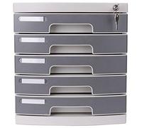 VBNCUUIOPO Bibliothèque verrouillable en plastique gris à 5 compartiments pour fichiers, documents, gestion des données
