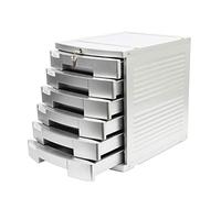 VBNCUUIOPO Bureau avec verrou Armoire de rangement de données A4 Tiroir argenté Comptoir de bureau en plastique à six couches Petite armoire de rangement de fichiers (couleur : argent, taille : 28,8