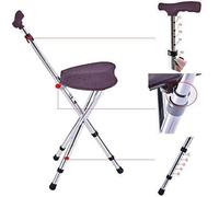 VBNCUUIOPO Canne de siège pliable / alliage d'aluminium / 5 + 5 hauteur réglable charge statique 150 kg pour la fête des pères Thanksgiving bâton antidérapant avec hôpital