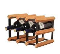 VBNCUUIOPO Casier à vin empilable 6 bouteilles casier à vin de table comptoir ou armoire porte-bouteille de vin plateau de table rangement de vin casier à vin portable (couleur : marron, dimensions