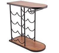 VBNCUUIOPO Étagère à vin rouge robuste pour 8 bouteilles de vin rouge - Support pour bouteilles de vin avec cintre en verre - Compatible avec bar, club, maison, cave à vin