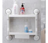 VBNCUUIOPO Étagère de salle de bain adhésive 4 faces en plastique moderne Blanc