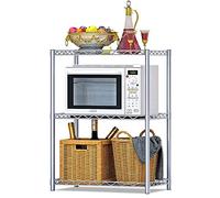 VBNCUUIOPO Four à Micro-Ondes Étagère de Four à Micro-Ondes Multifonctionnel Étagère Ouverte Four Micro-Ondes Étagère de Rangement à 3 Niveaux Étagère de Cuisine Grand Support de Four à Micro-Ondes